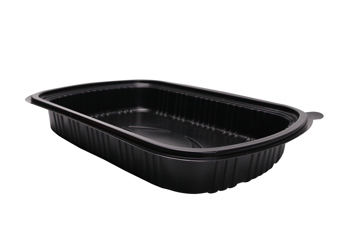 BOPS盖黑色椭圆形一格快餐盒